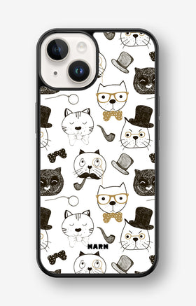 iPhone 14 Plus Hard Case – Cartoon Cats - View 1