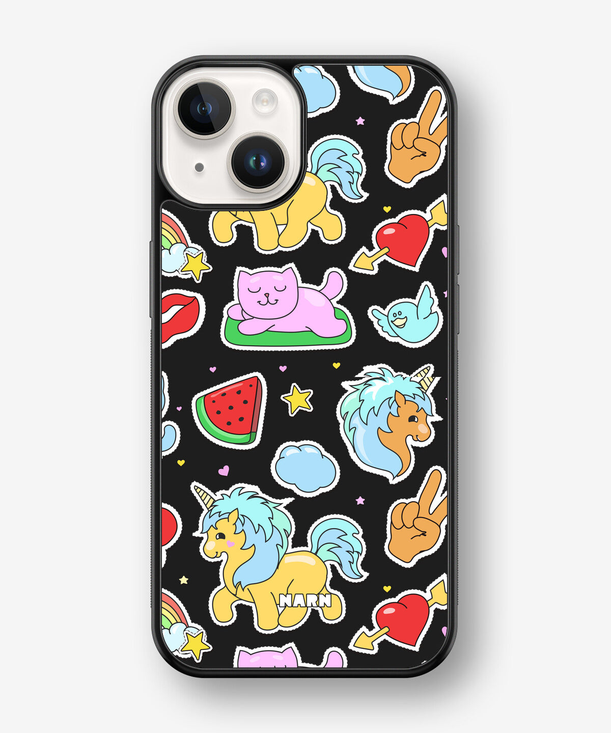 iPhone 14 Plus Hard Case – Cute Stickers - View 1