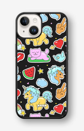 iPhone 14 Plus Hard Case – Cute Stickers - View 1