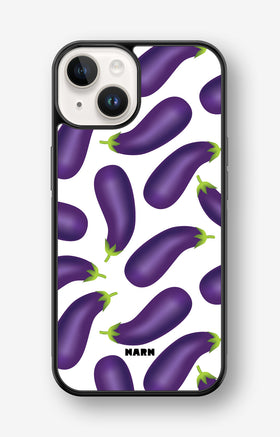 iPhone 14 Plus Hard Case – Eggplant Pattern - View 1