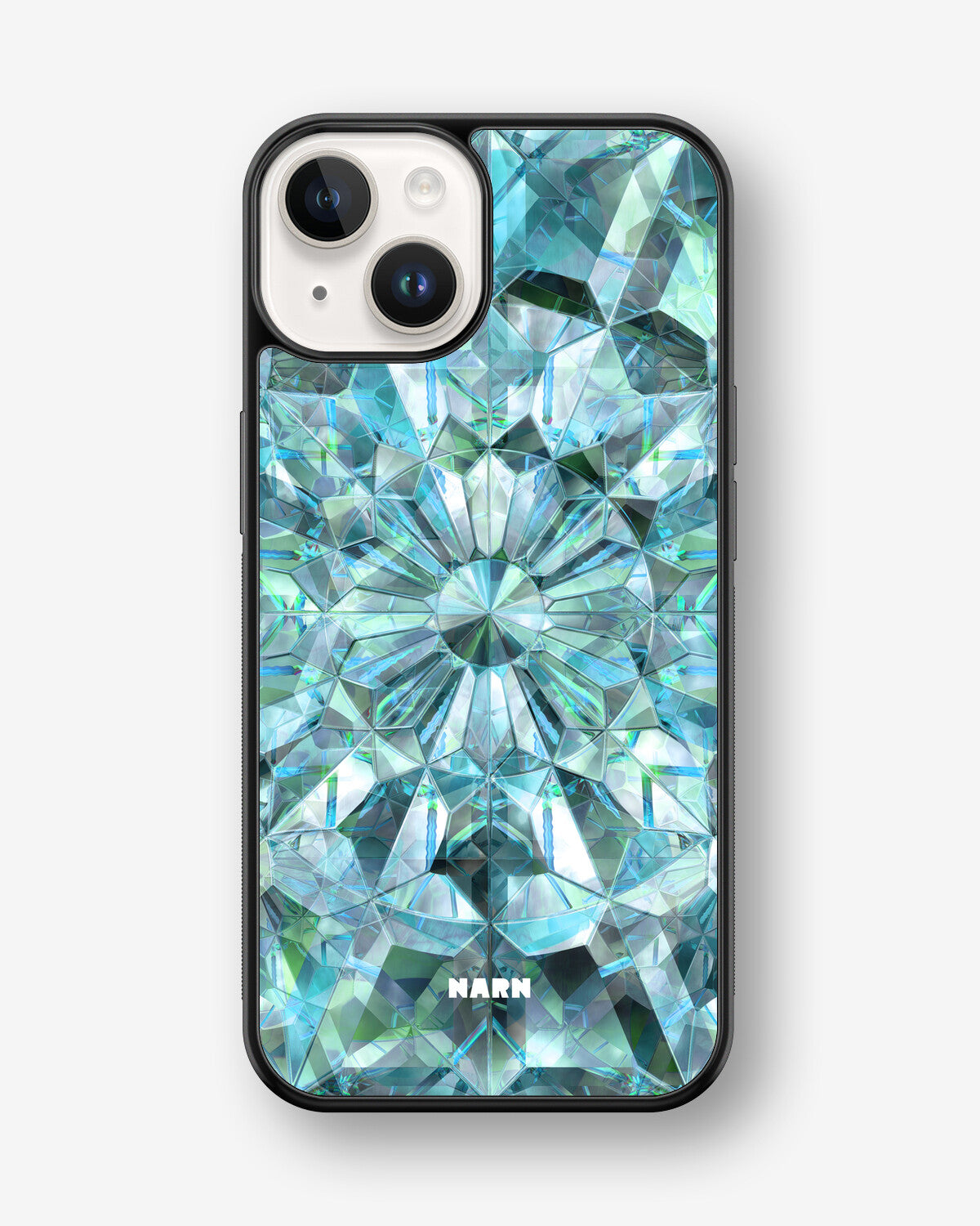 iPhone 14 Plus Hard Case – Green Crystals - View 1
