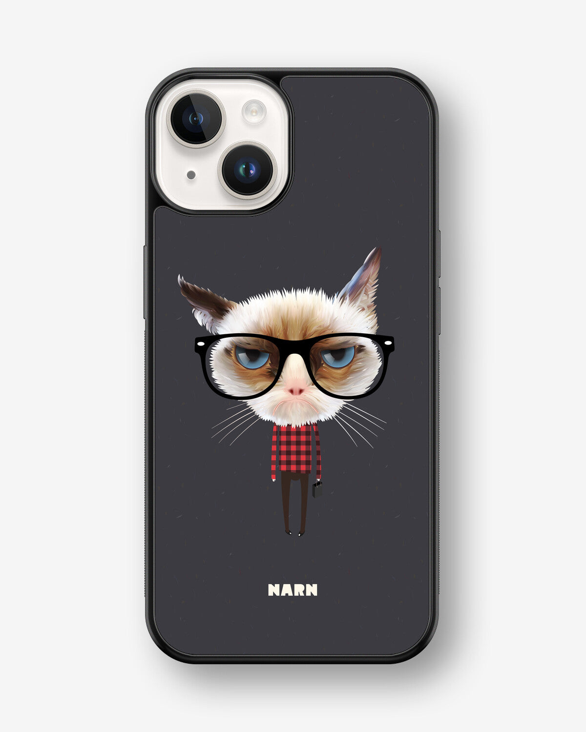 iPhone 14 Plus Hard Case – Hipster Cat - View 1