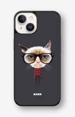 iPhone 14 Plus Hard Case – Hipster Cat - View 1