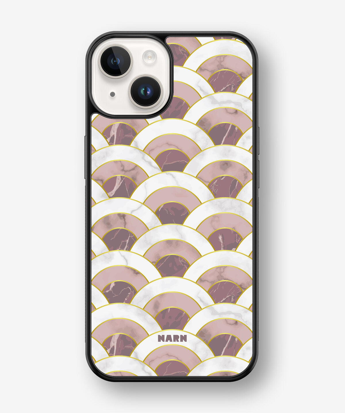 iPhone 14 Plus Hard Case – Pink Marble Waves - View 1