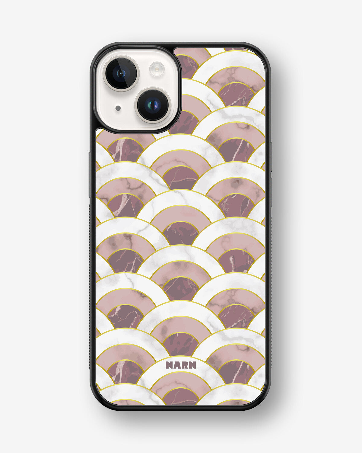 iPhone 14 Plus Hard Case – Pink Marble Waves - View 1
