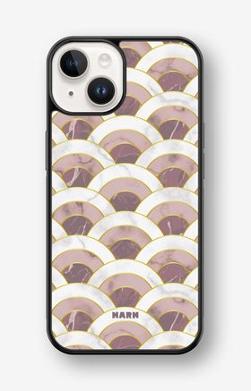 iPhone 14 Plus Hard Case – Pink Marble Waves - View 1