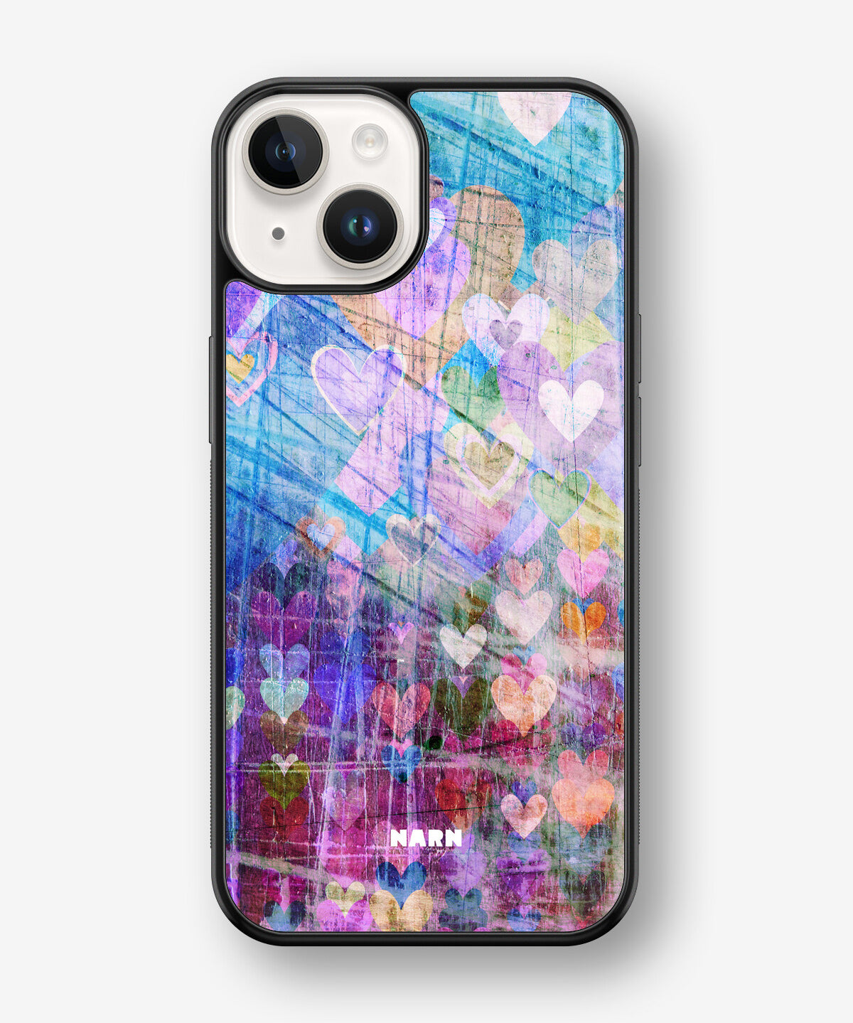 iPhone 14 Plus Hard Case – Purple Hearts - View 1