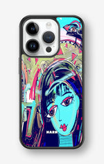 iPhone 14 Pro Hard Case – Abstract Cat - View 1