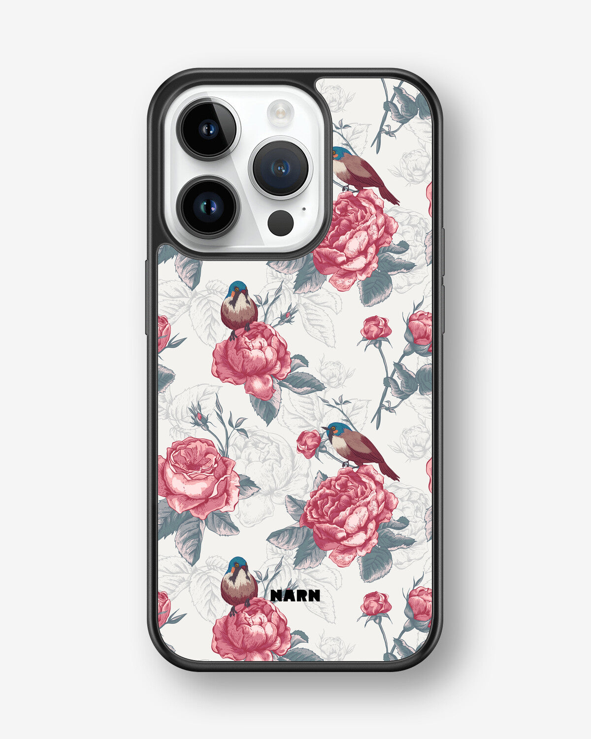 iPhone 14 Pro Hard Case – Birds Among Roses - View 1