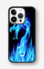 iPhone 14 Pro Hard Case – Blue Flames Dragon - View 1