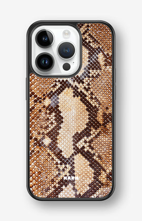 iPhone 14 Pro Hard Case – Brown Snakeskin - View 1