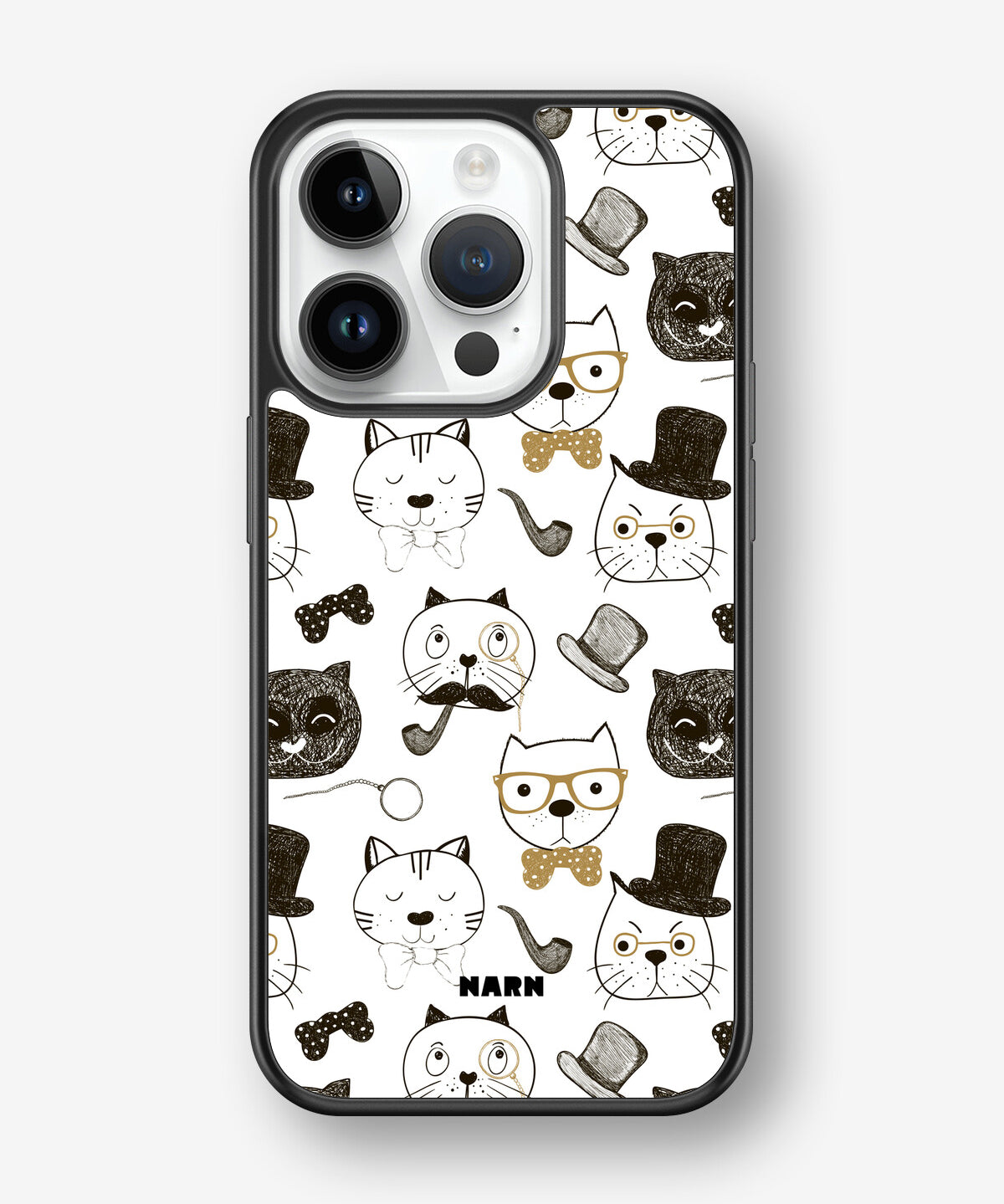iPhone 14 Pro Hard Case – Cartoon Cats - View 1