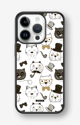 iPhone 14 Pro Hard Case – Cartoon Cats - View 1