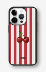iPhone 14 Pro Hard Case – Cherry Stripes - View 1