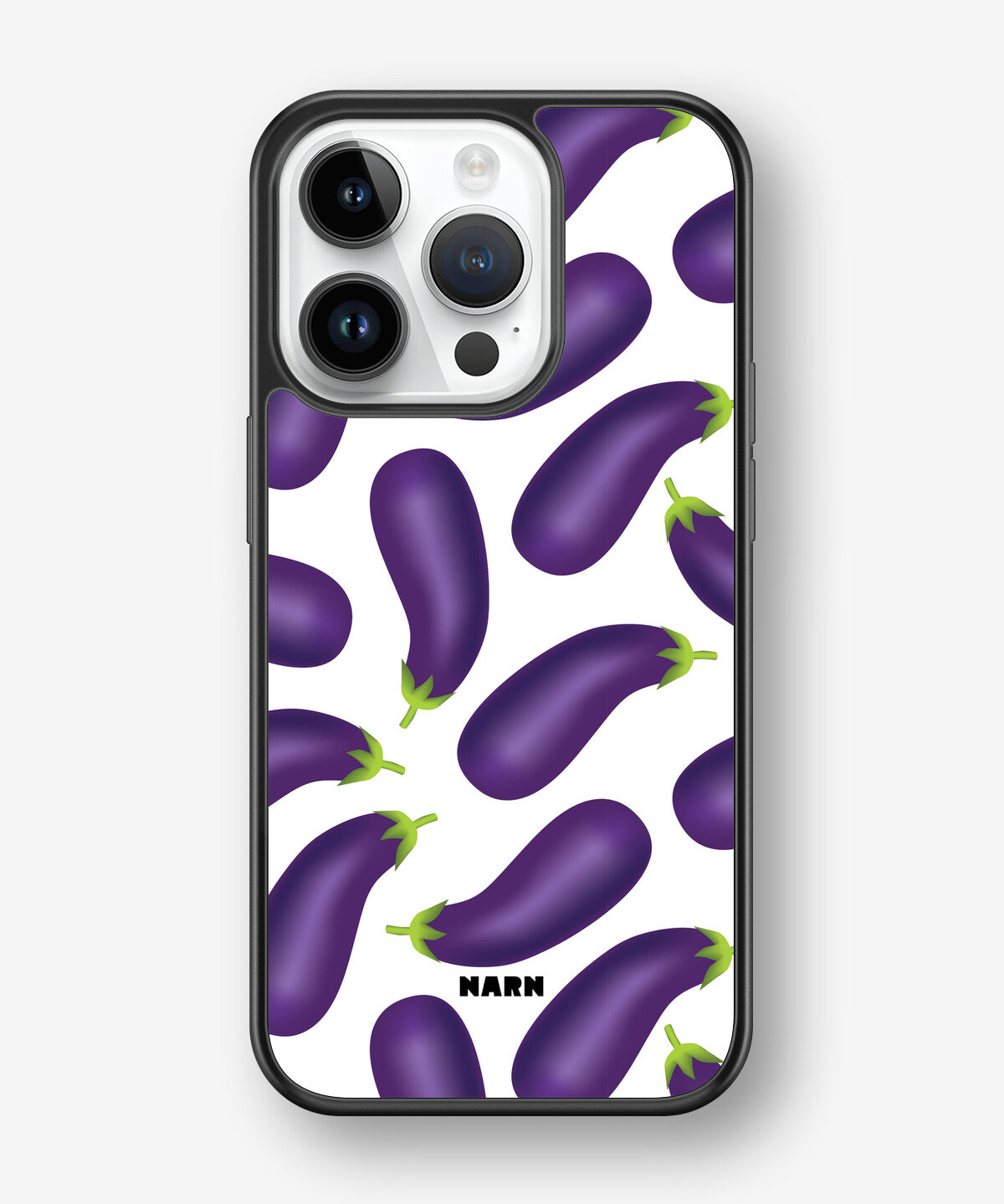 iPhone 14 Pro Hard Case – Eggplant Pattern - View 1