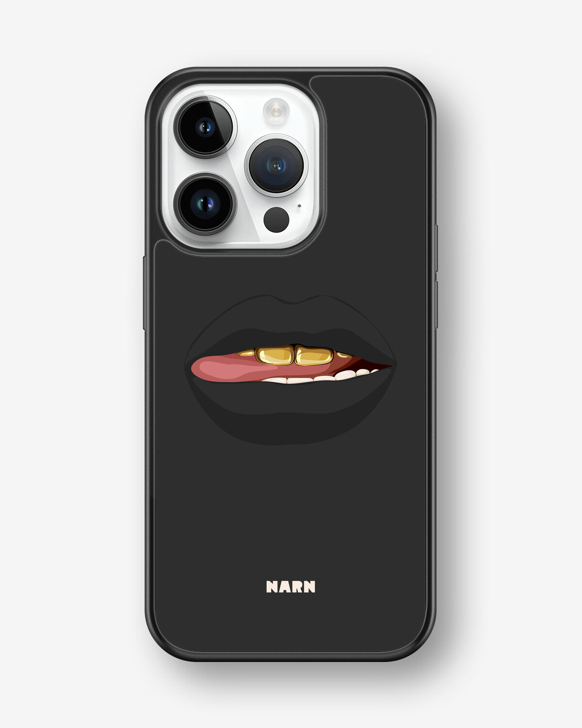 iPhone 14 Pro Hard Case – Golden Lips - View 1
