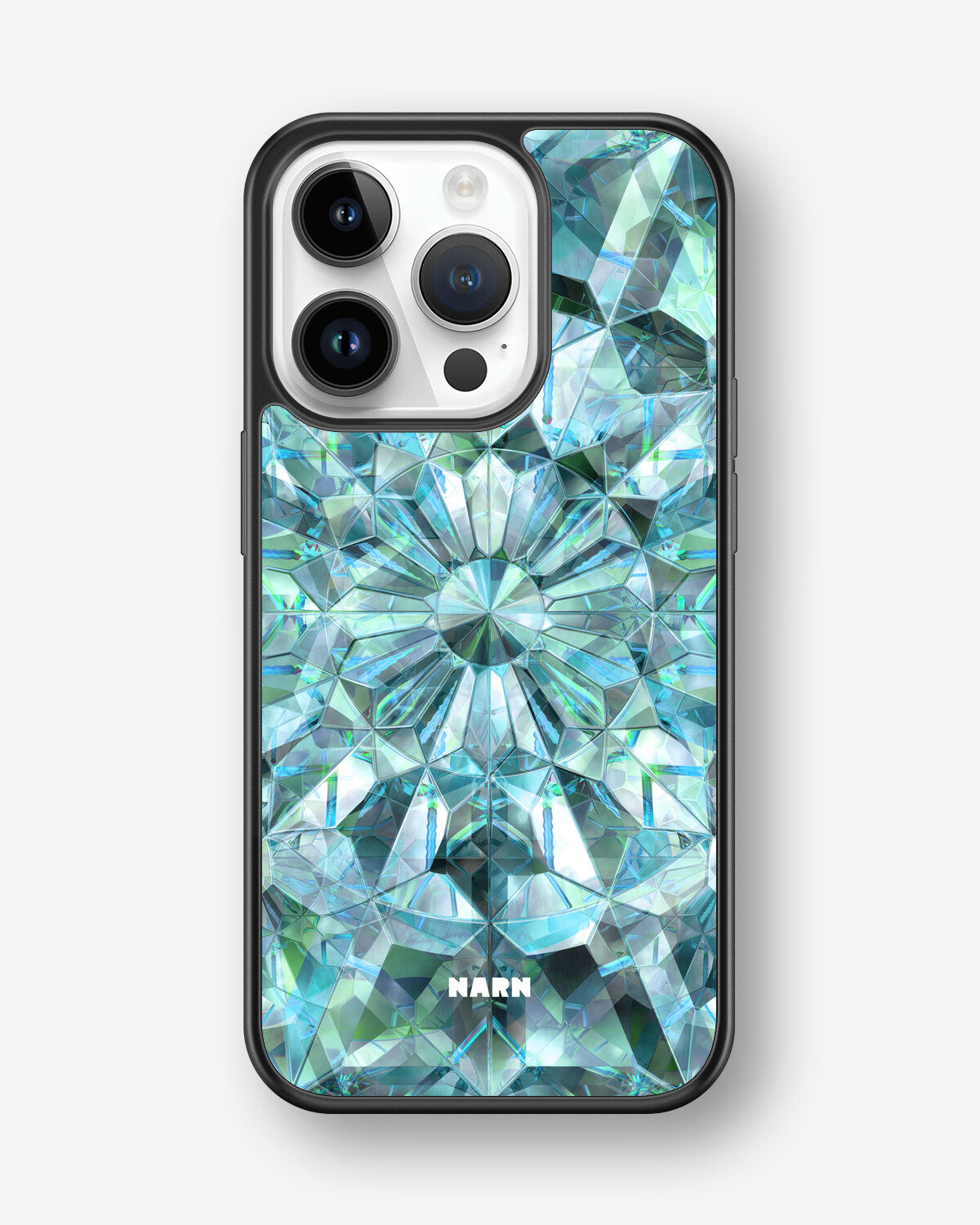 iPhone 14 Pro Hard Case – Green Crystals - View 1
