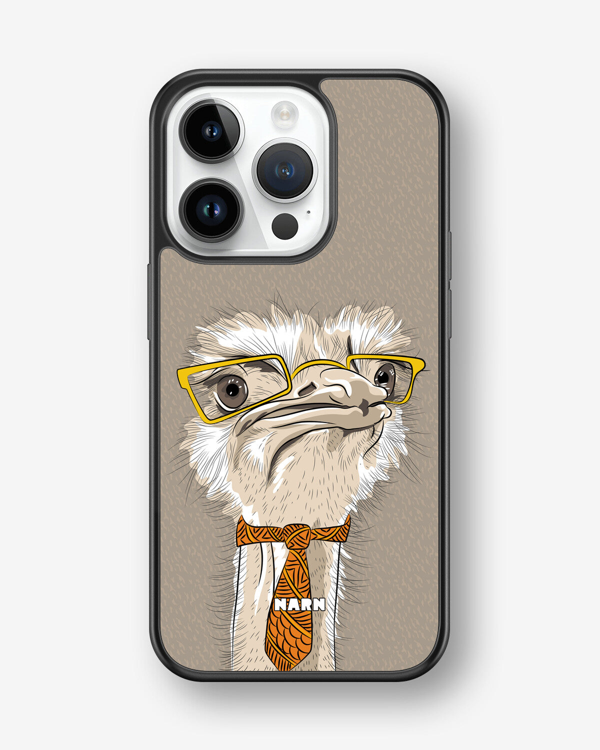 iPhone 14 Pro Hard Case – Hipster Ostrich - View 1
