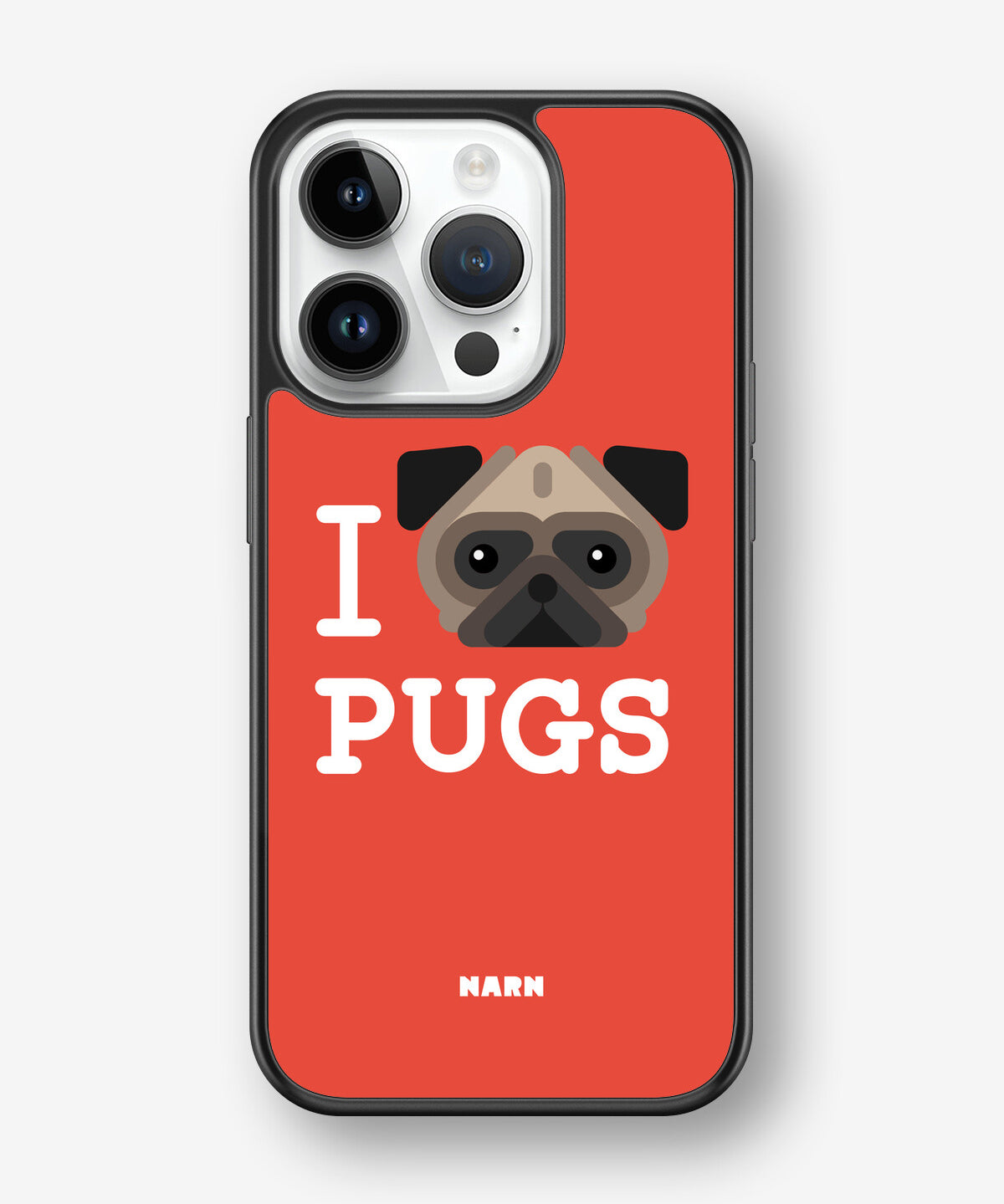 iPhone 14 Pro Hard Case – I Love Pugs - View 1