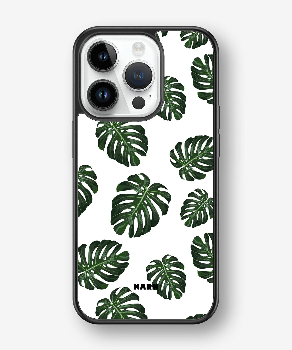 iPhone 14 Pro Hard Case – Monstera Pattern - View 1