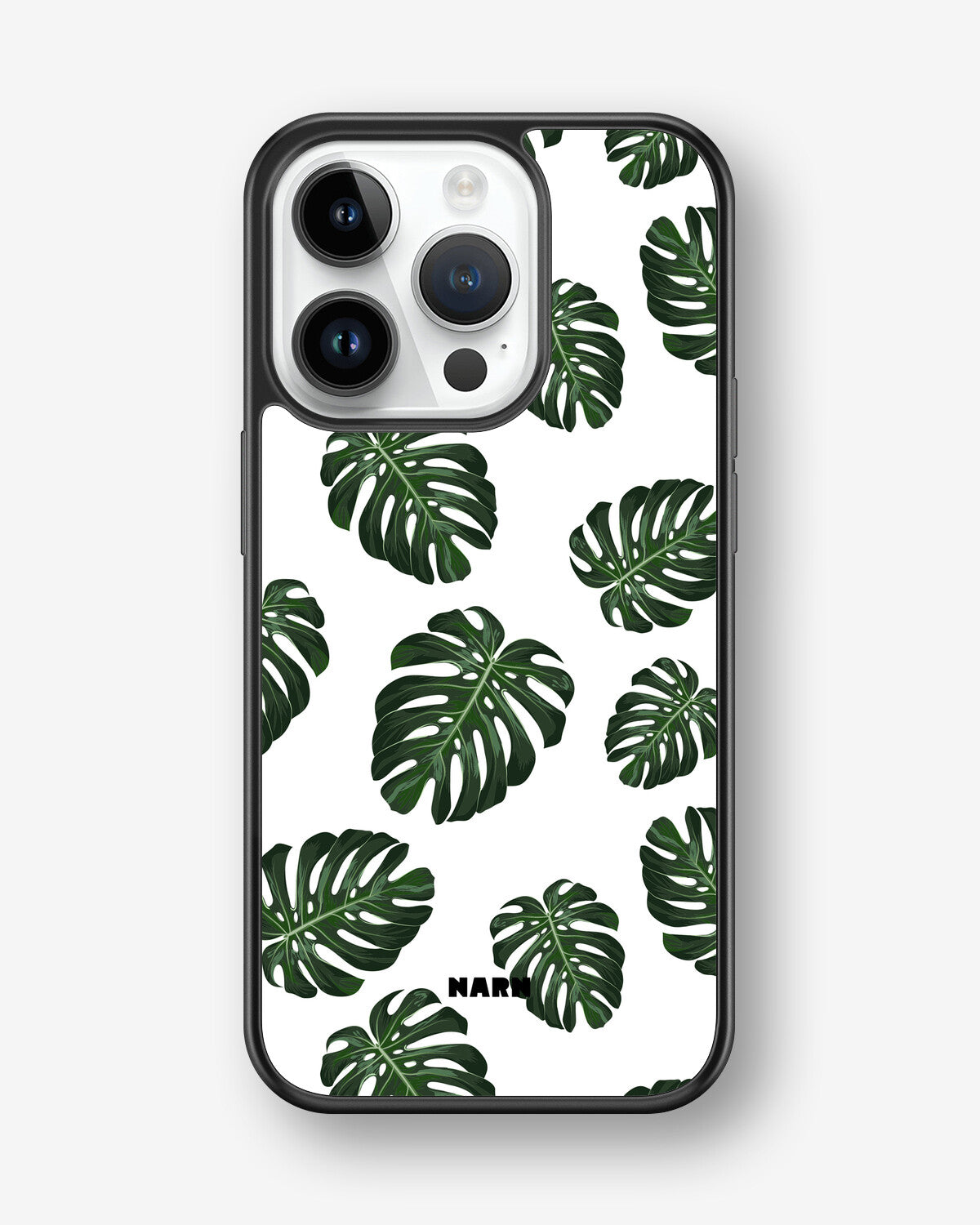 iPhone 14 Pro Hard Case – Monstera Pattern - View 1