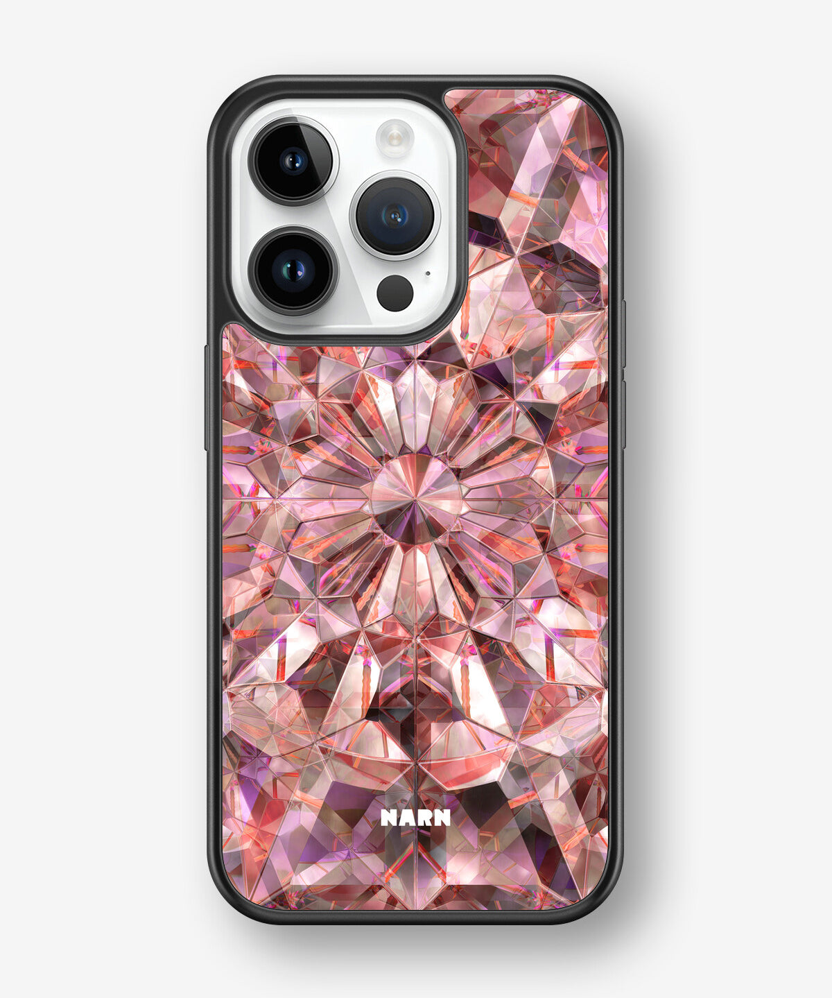 iPhone 14 Pro Hard Case – Pink Crystals - View 1
