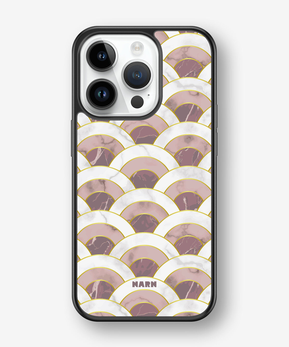 iPhone 14 Pro Hard Case – Pink Marble Waves - View 1