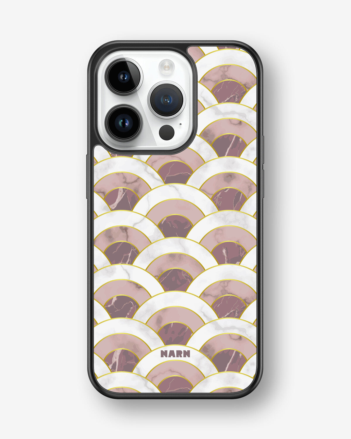iPhone 14 Pro Hard Case – Pink Marble Waves - View 1