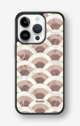 iPhone 14 Pro Hard Case – Pink Marble Waves - View 1