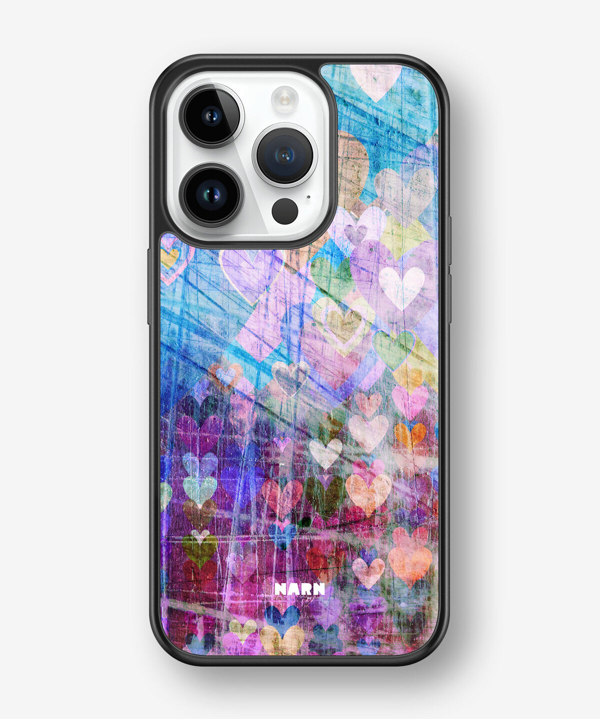 iPhone 14 Pro Hard Case – Purple Hearts - View 1