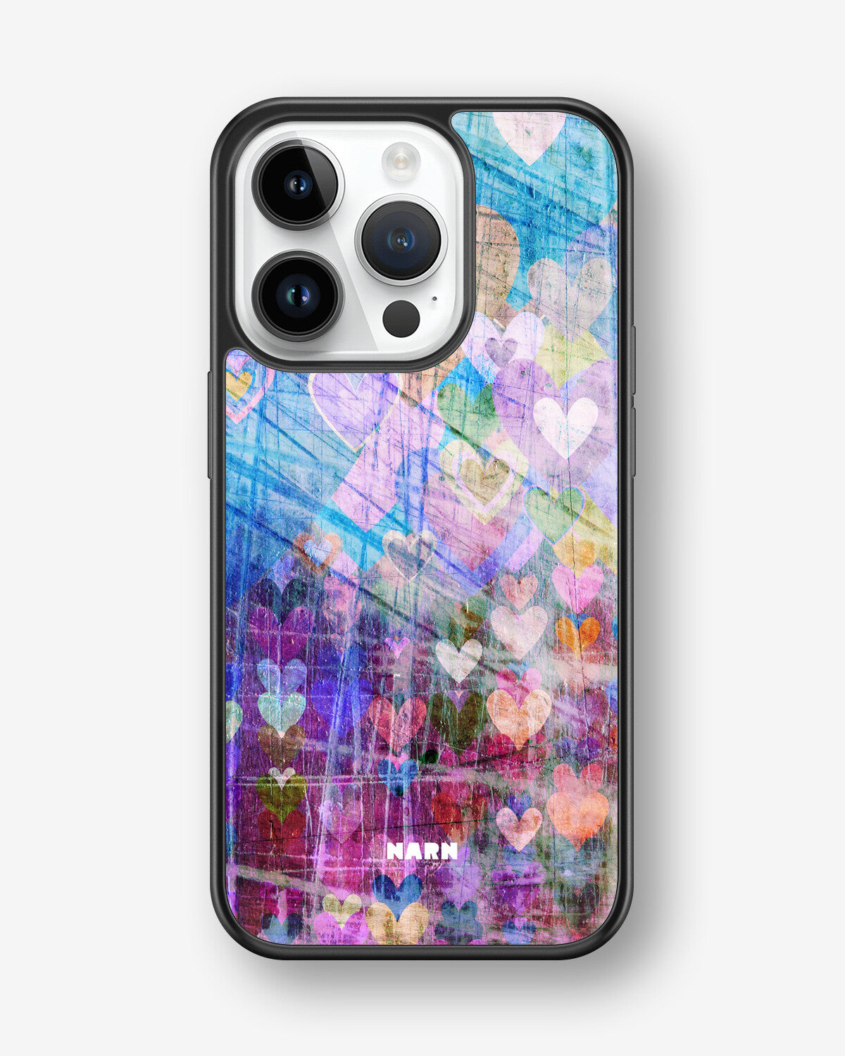 iPhone 14 Pro Hard Case – Purple Hearts - View 1