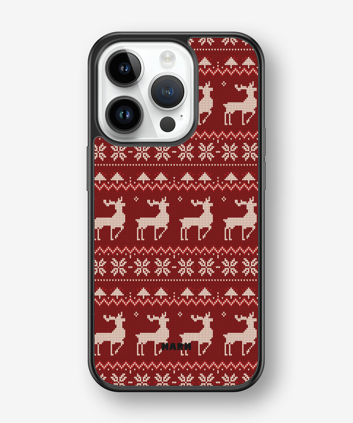 iPhone 14 Pro Hard Case – Reindeer Knit - View 1