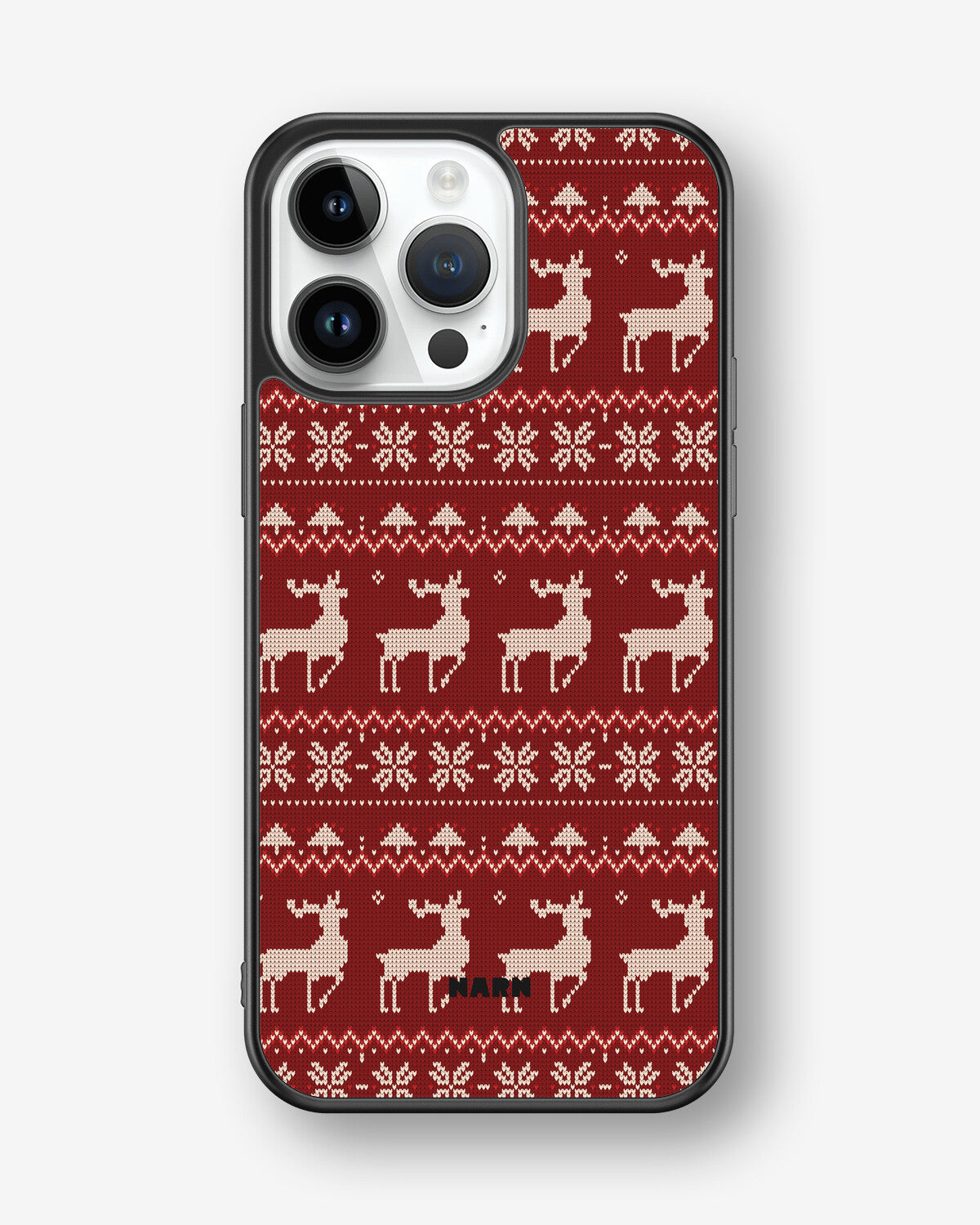 iPhone 14 Pro Max Hard Case – Reindeer Knit - View 1
