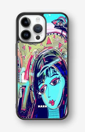 iPhone 14 Pro Max Hard Case – Abstract Cat - View 1