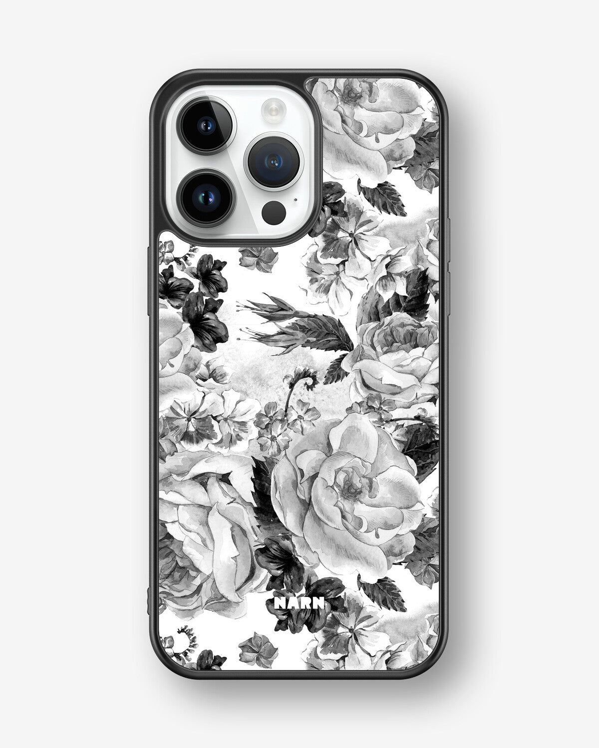 iPhone 14 Pro Max Hard Case – Black & White Bloom - View 1
