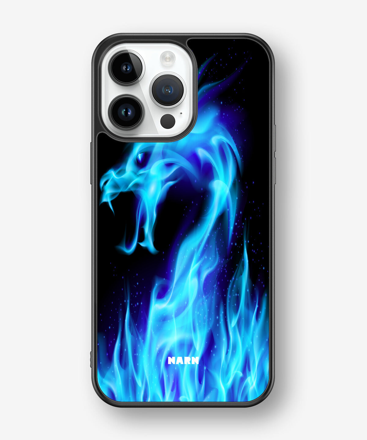 iPhone 14 Pro Max Hard Case – Blue Flames Dragon - View 1
