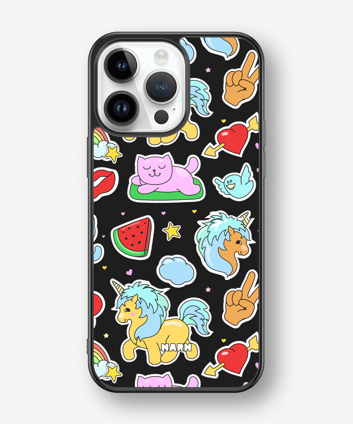 iPhone 14 Pro Max Hard Case – Cute Stickers - View 1