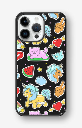 iPhone 14 Pro Max Hard Case – Cute Stickers - View 1