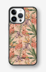 iPhone 14 Pro Max Hard Case – Flamingos & Flowers - View 1