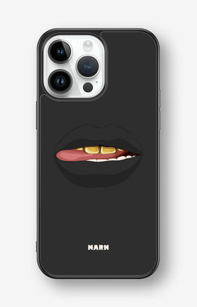 iPhone 14 Pro Max Hard Case – Golden Lips - View 1