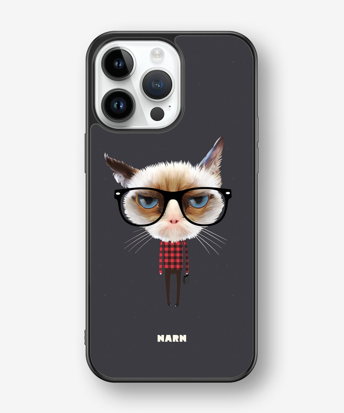 iPhone 14 Pro Max Hard Case – Hipster Cat - View 1