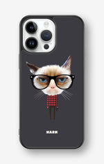 iPhone 14 Pro Max Hard Case – Hipster Cat - View 1