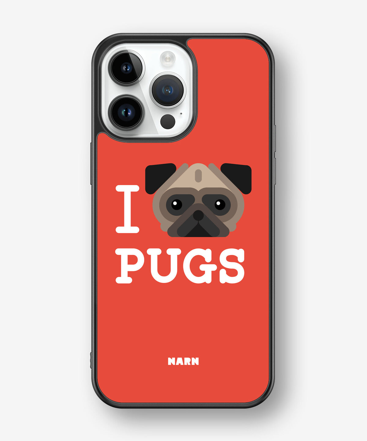 iPhone 14 Pro Max Hard Case – I Love Pugs - View 1