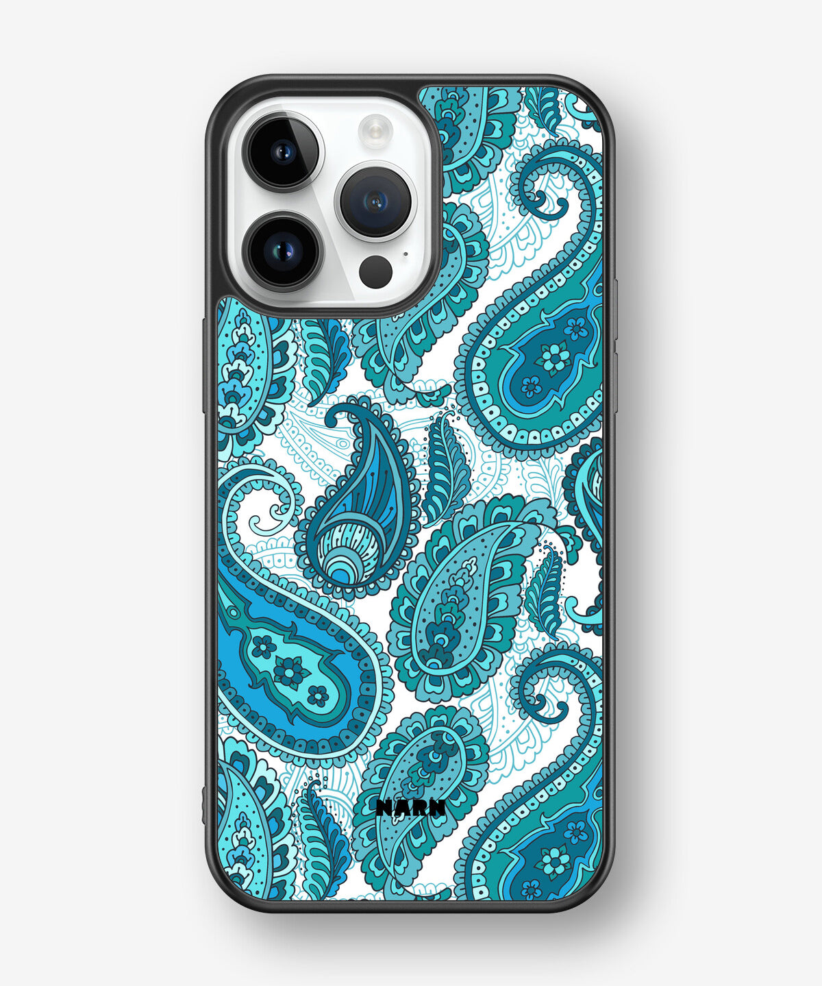 iPhone 14 Pro Max Hard Case – Turquoise Paisley - View 1