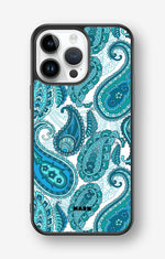 iPhone 14 Pro Max Hard Case – Turquoise Paisley - View 1
