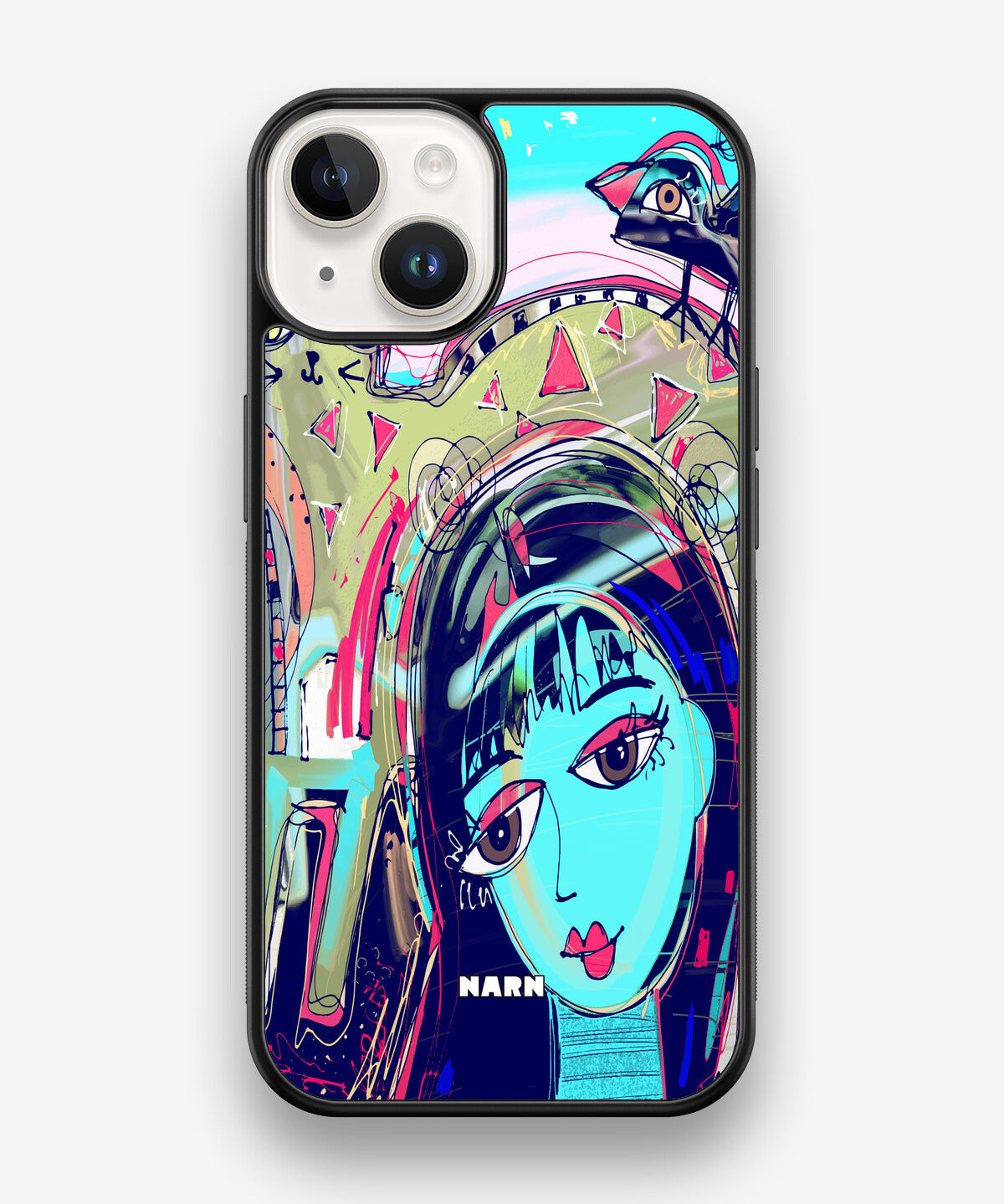 iPhone 14 Hard Case – Abstract Cat - View 1