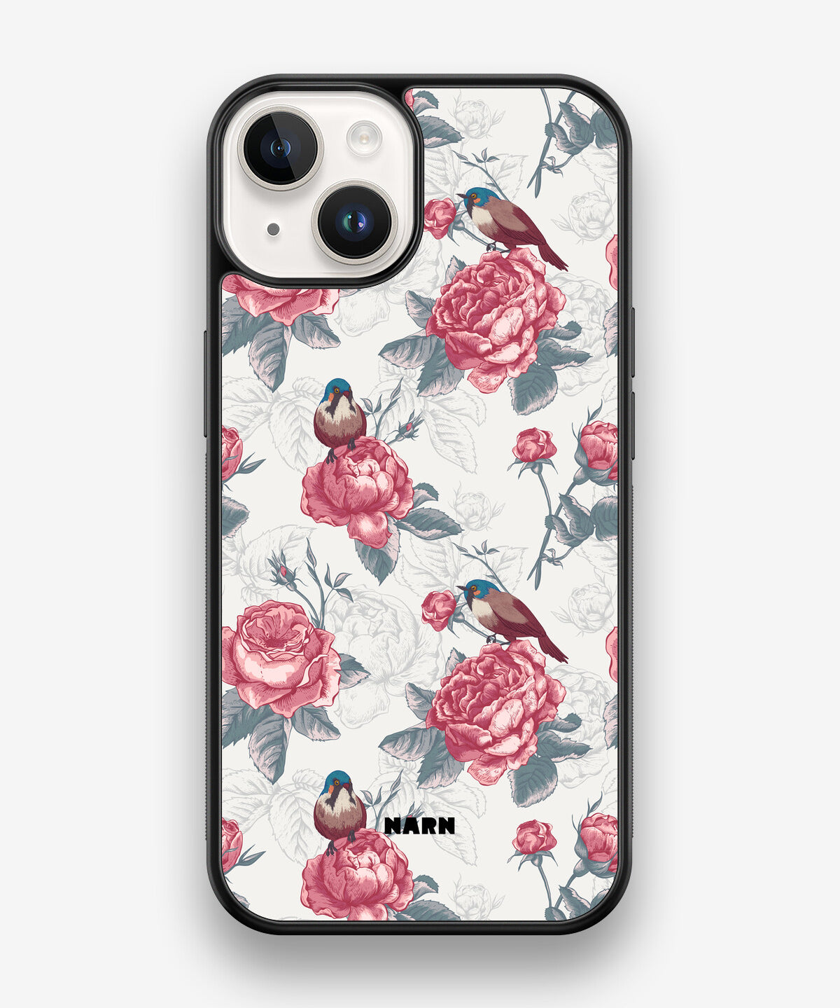 iPhone 14 Hard Case – Birds Among Roses - View 1