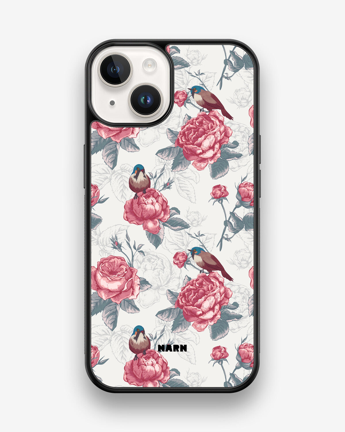 iPhone 14 Hard Case – Birds Among Roses - View 1