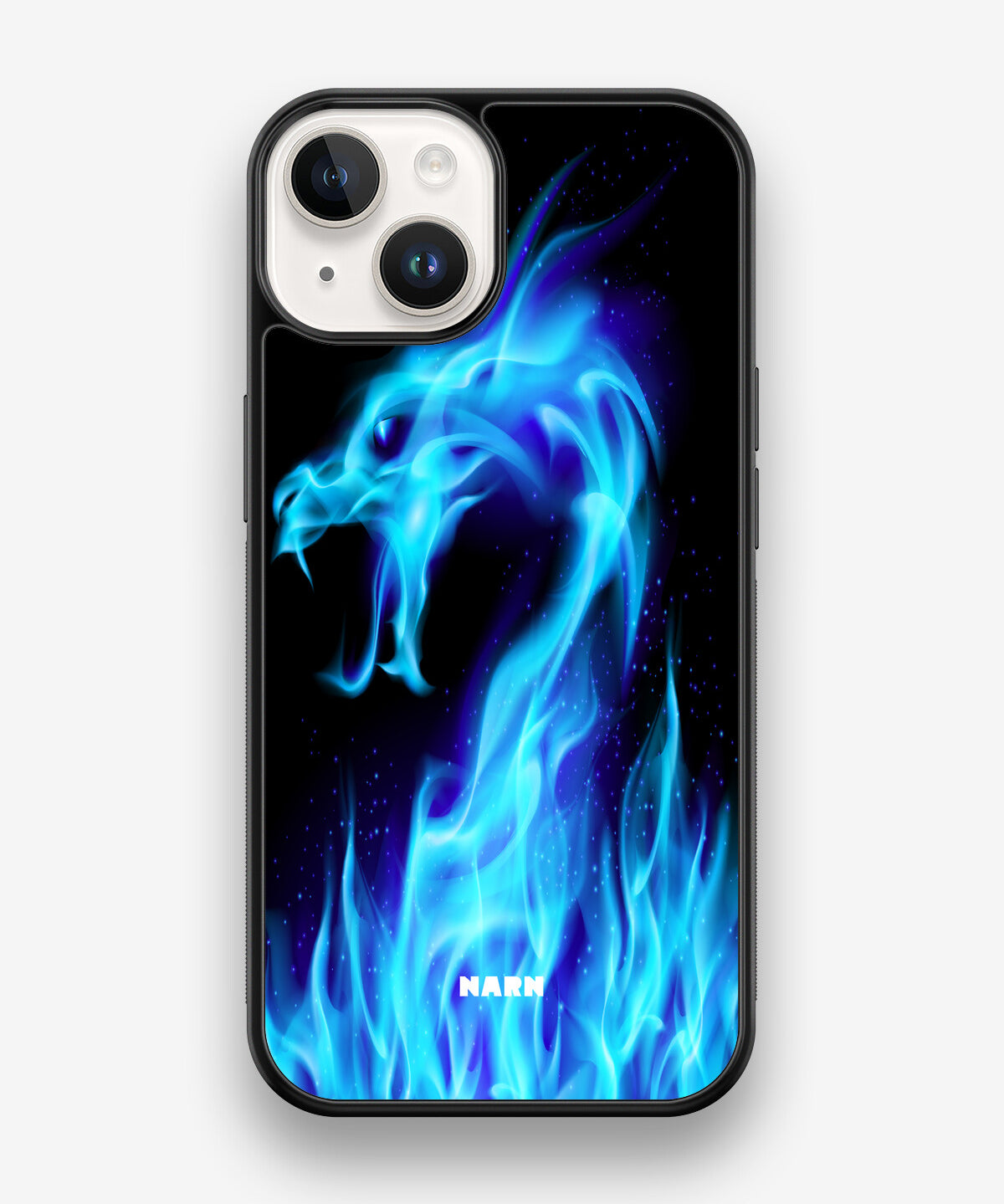 iPhone 14 Hard Case – Blue Flames Dragon - View 1