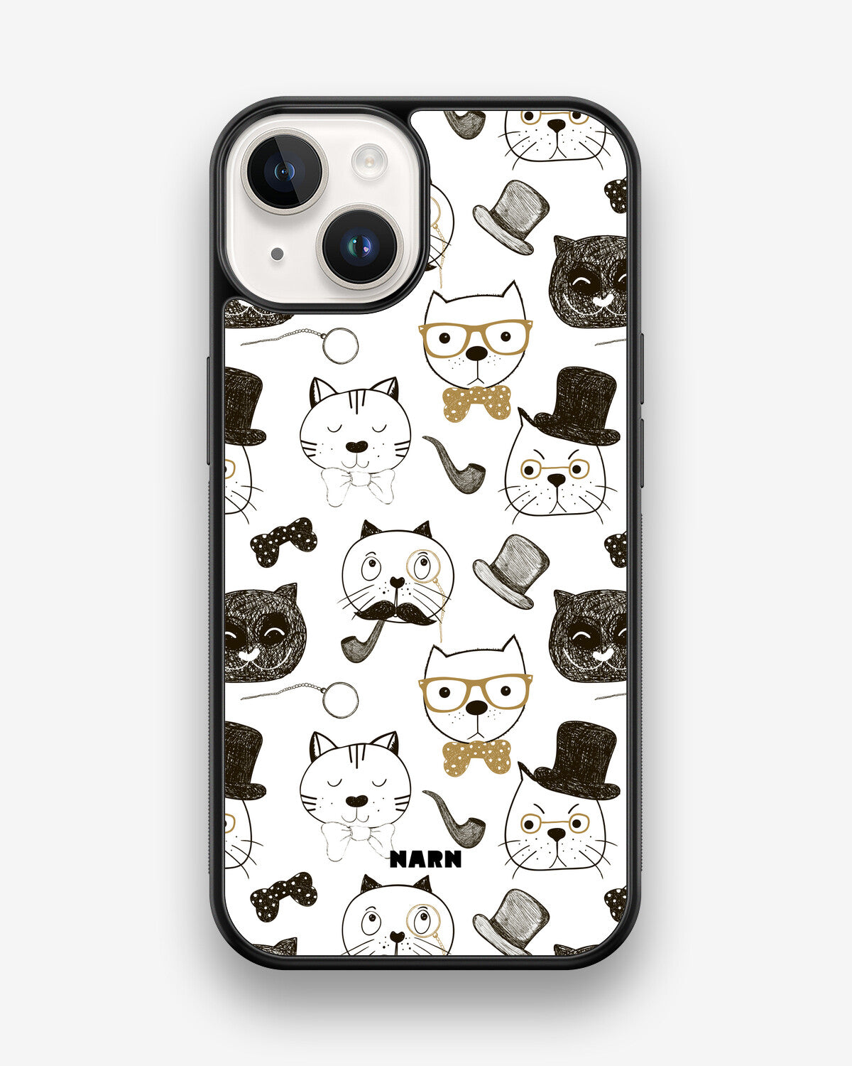 iPhone 14 Hard Case – Cartoon Cats - View 1